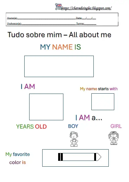 Plano de aula All About Me