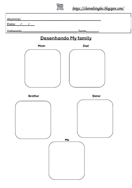 Atividade de família em inglês